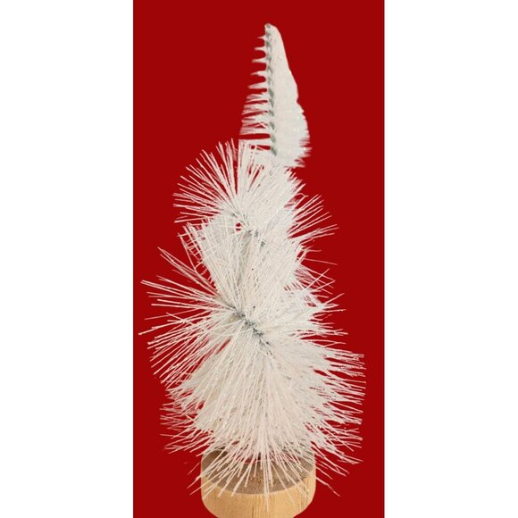 Glitter Bottle Brush Christmas Tree Set Decorative Holiday Decor 3 Pcs 6-9 Inch - Picture 3 of 10
